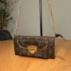 Louis Vuitton Brown and Gold Wallet Crossbody Bag